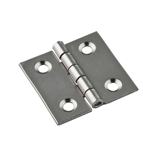 National Hardware N211-013 Decorative Broad Hinge, 1 in H Door Leaf, 1/32 in Thick Door Leaf, Steel, Satin Nickel