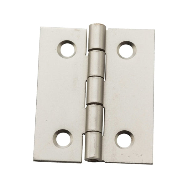 National Hardware N211-014 Decorative Broad Hinge, 1-1/2 in H Door Leaf, 1/32 in Thick Door Leaf, Steel, Satin Nickel