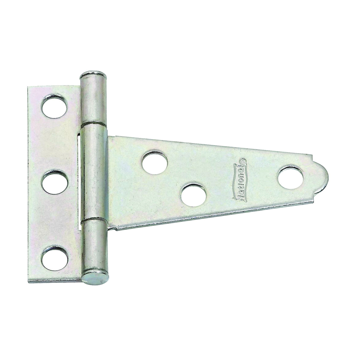 National Hardware N128-421 T-Hinge, 1.81 in W Frame Leaf, 0.54 in H Frame Leaf, Steel, Zinc, Tight Pin, 18 lb