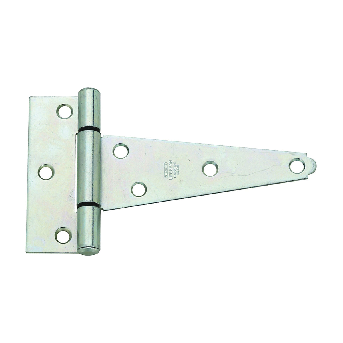 National Hardware N129-189 T-Hinge, 4-1/4 in W Frame Leaf, 1.565 in H Frame Leaf, Steel, Zinc, Tight Pin, 48 lb