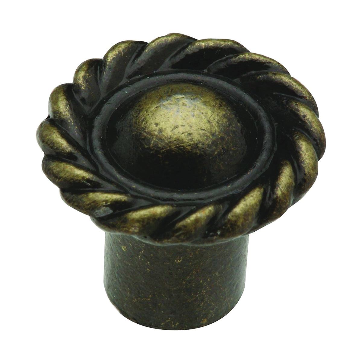 National Hardware N213-504 Cabinet Knob, 0.66 in Projection, Zinc, Antique Brass