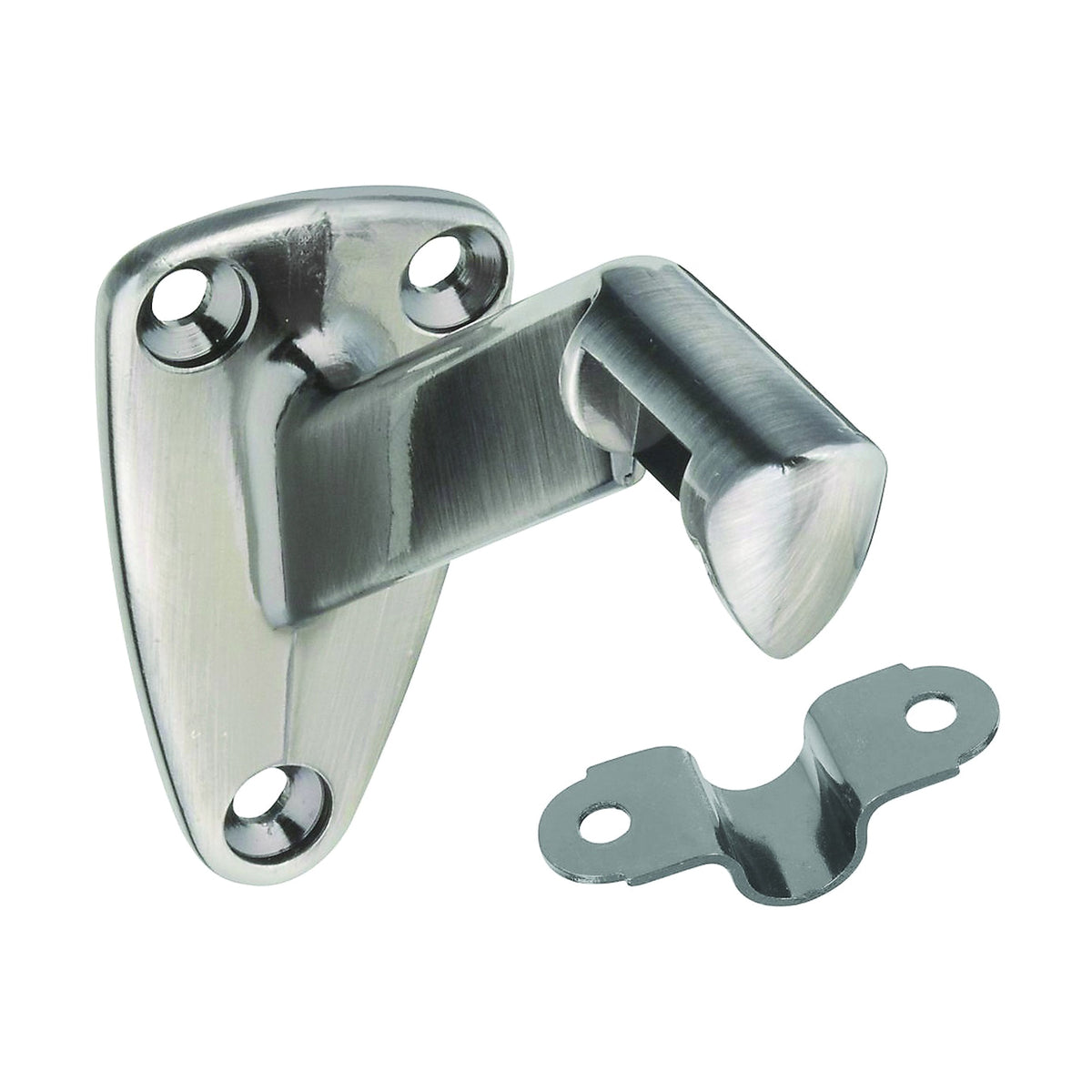 National Hardware N325-761 Handrail Bracket with Strap, 250 lb, Zinc, Pewter