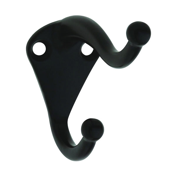 National Hardware MPB160 N330-753 Coat and Hat Hook, 35 lb, 2-Hook, Zinc, Oil-Rubbed Bronze
