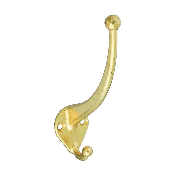 National Hardware MPB164 N243-741 Garment Hook, 75 lb, 2-Hook, Zinc, Brass