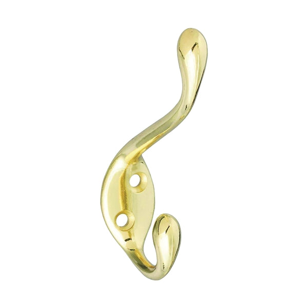 National Hardware MPB167 N327-189 Garment Hook, 35 lb, Zinc, Brass