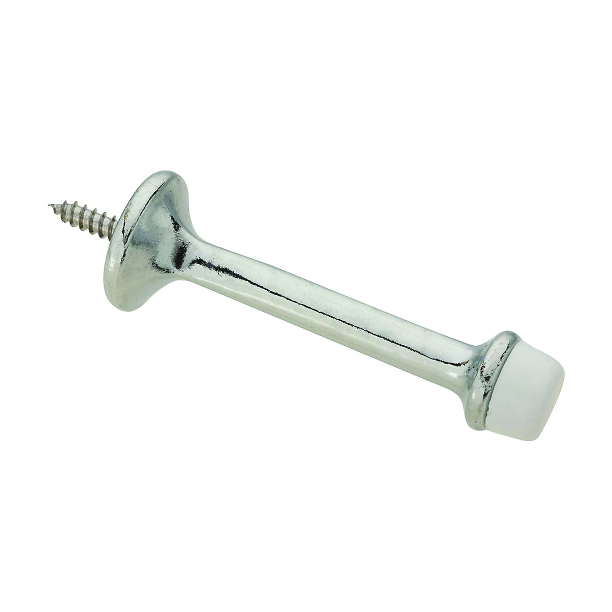 National Hardware N273-581 Door Stop, 3 in Projection, Die-Cast Zinc/Rubber, Chrome