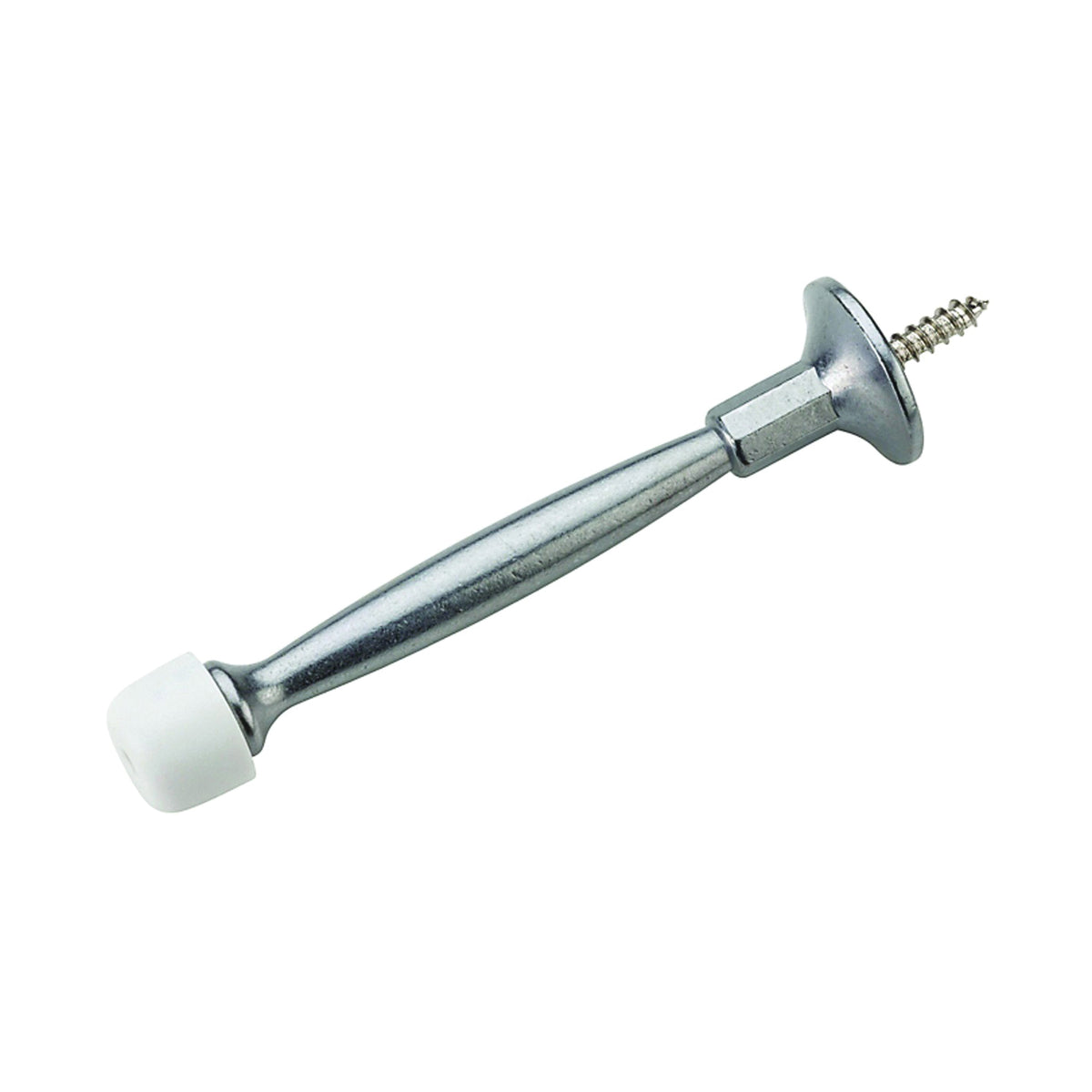 National Hardware N830-149 Door Stop, 4 in Projection, Steel, Satin Chrome