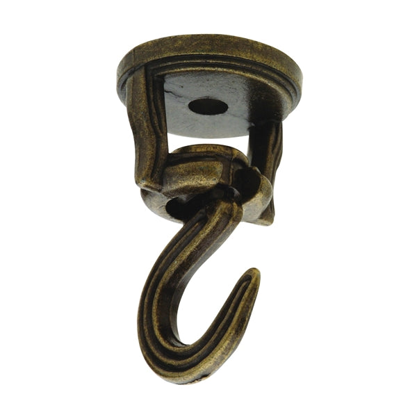 National Hardware V155 Series N249-615 Swag Hook, 30 lb, Antique Brass