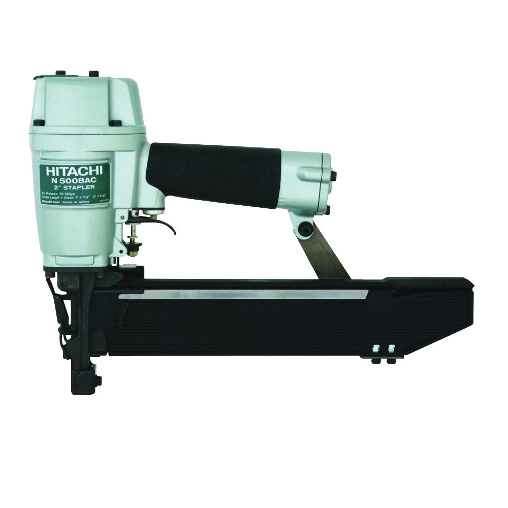 HITACHI N5008AC2 Construction Stapler, 7/16 in W Crown, 1 to 2 in L Leg, Standard Crown Staple, 150 Magazine