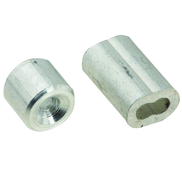 National Hardware V3231 Series N283-846 Ferrule and Stop, 1/16 in Dia Cable, Aluminum