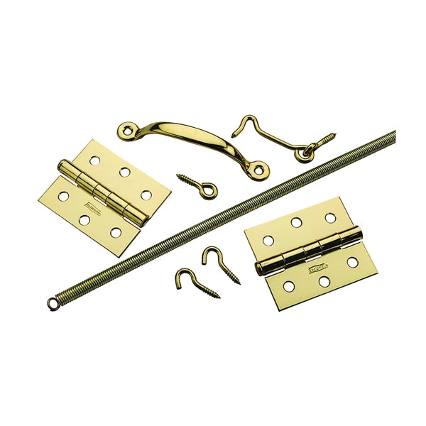 National Hardware V90 Series N100-022 Door Set, Steel, Brass