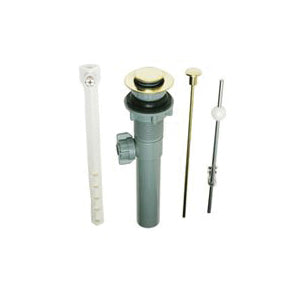 Plumb Pak PP820-70PB Lavatory Pop-Up Assembly, 1-1/4 in Connection, Plastic, Polished Brass