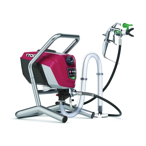 Titan ControlMax 1700 Pro Series 0580009 Airless Paint Sprayer, 0.6 hp, 50 ft L Hose, 0.017 in Tip, 0.33 gpm, 1500 psi