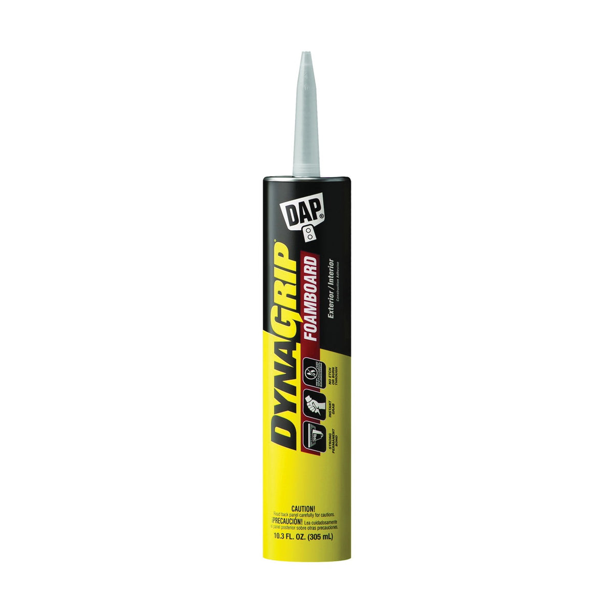 DAP DYNAGRIP 27519 Foamboard Construction Adhesive, Off-White, 10.3 oz Cartridge