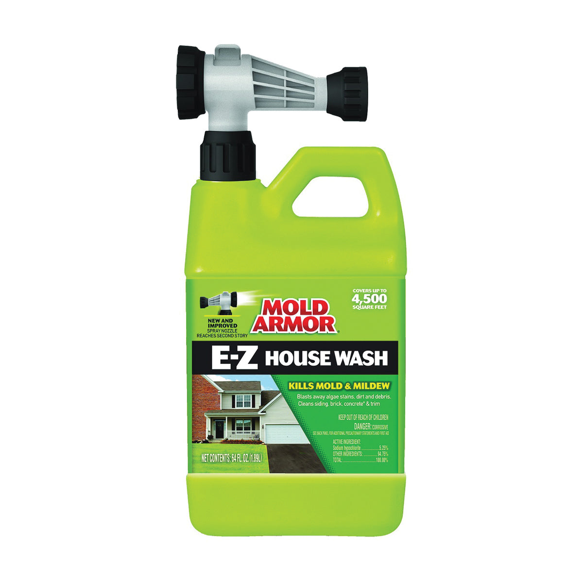 Mold Armor FG51164 House Wash Hose End, Liquid, Yellow, 64 oz, Can