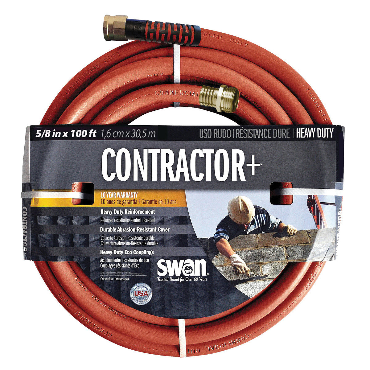 SWAN SNCG58100 Garden Hose, 100 ft L, Vinyl
