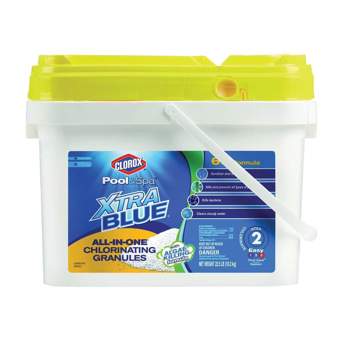 Clorox POOL &amp; Spa XtraBlue 23022CLX Chlorinating Granule, Solid, Chlorine, 22.5 lb