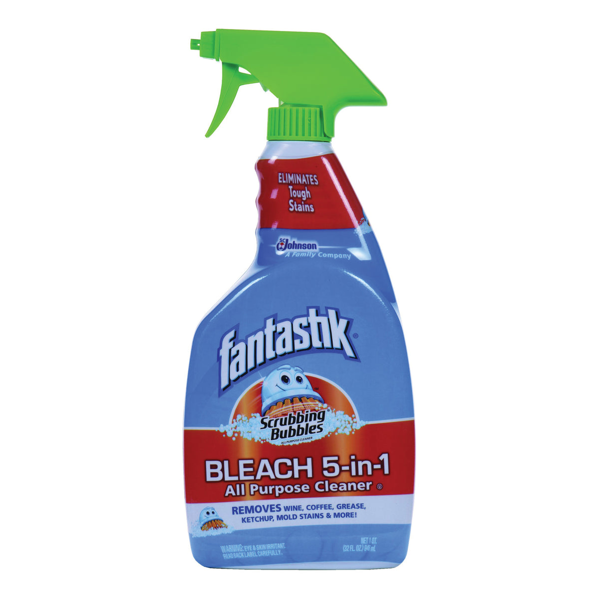 Fantastik 71631 All-Purpose Cleaner, 32 oz Spray Bottle, Liquid, Bleach, Light Yellow