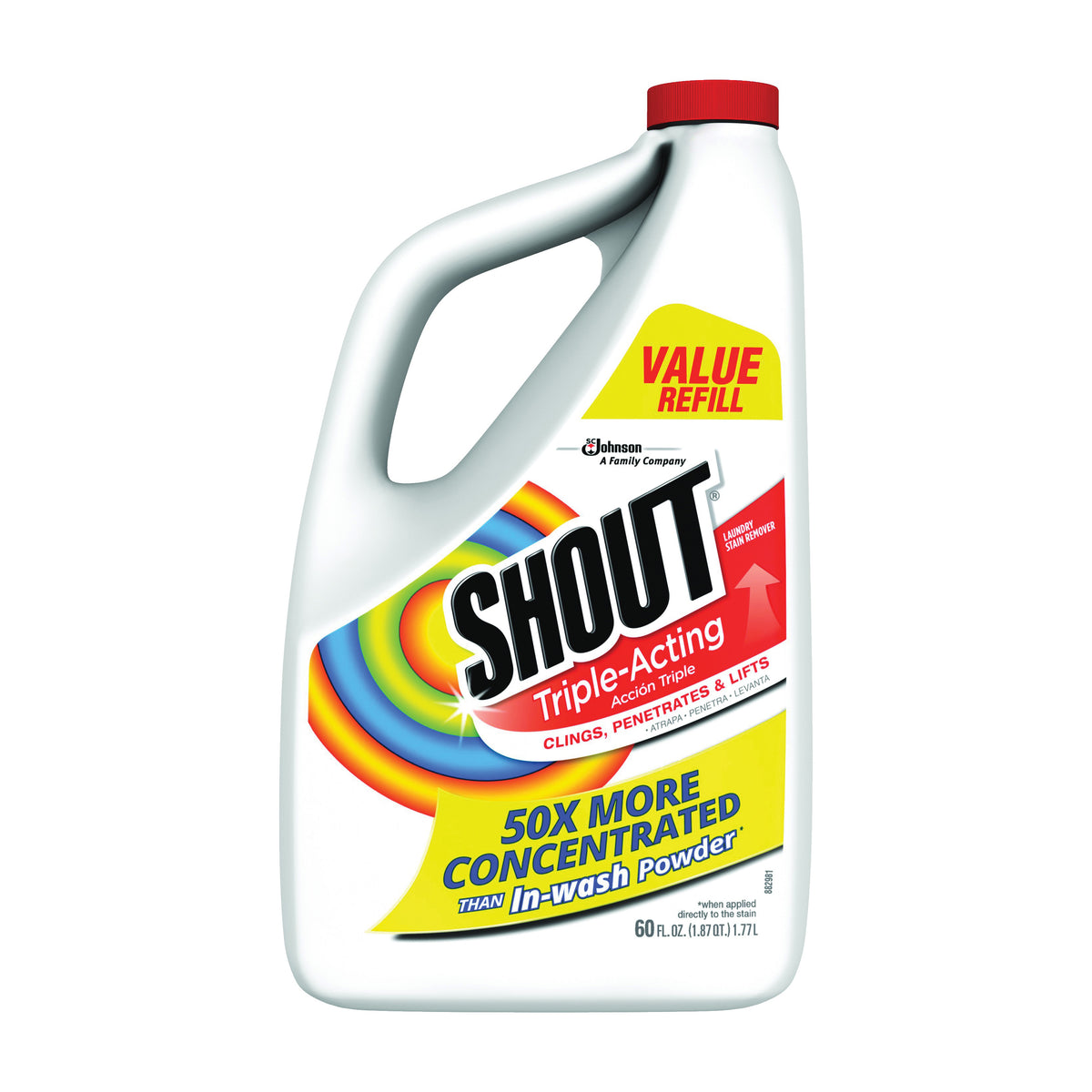 SHOUT 02274 Stain Remover, 60 oz Bottle