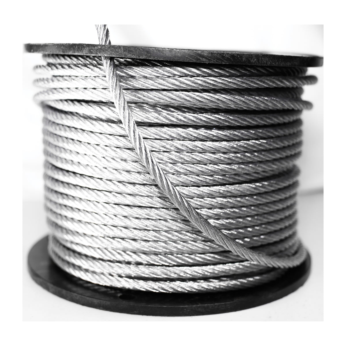 BARON 695938 Aircraft Cable, 1/4 in Dia, 250 ft L, 1400 lb Working Load, Galvanized