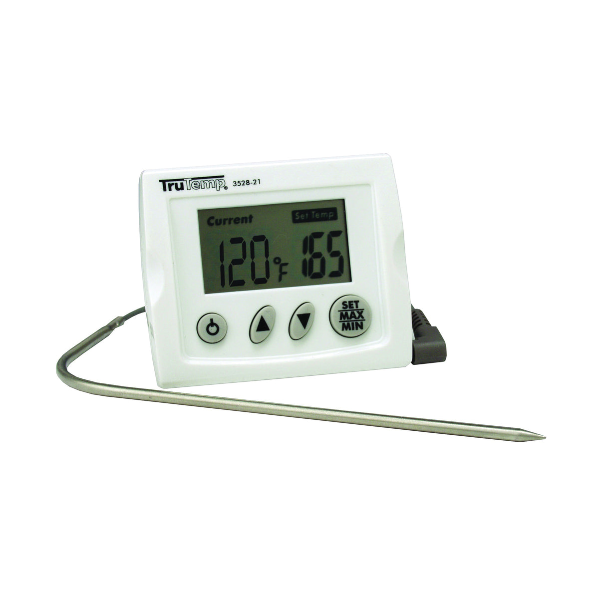 Taylor 3518N Probe Wire Thermometer, 32 to 392 deg F, Digital, LCD Display, Gray/White