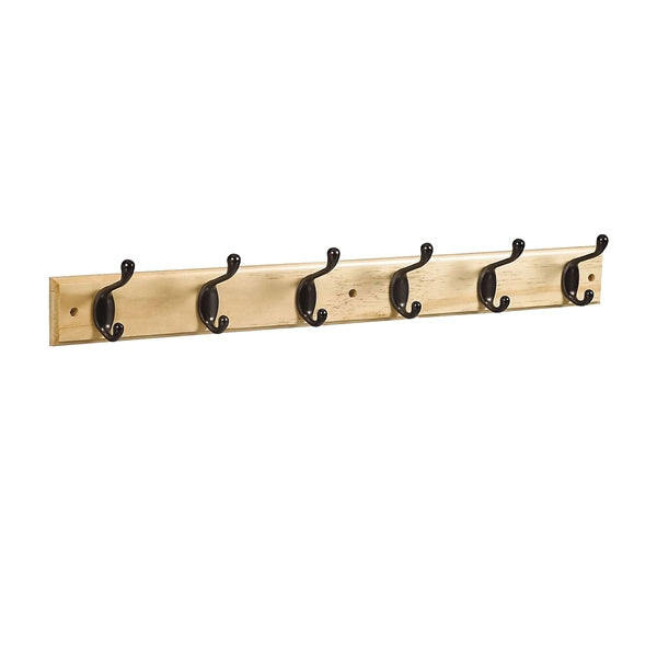 National Hardware DPV8170 S812-982 Hook Rail, 6-Hook, Wood, Oil-Rubbed Bronze