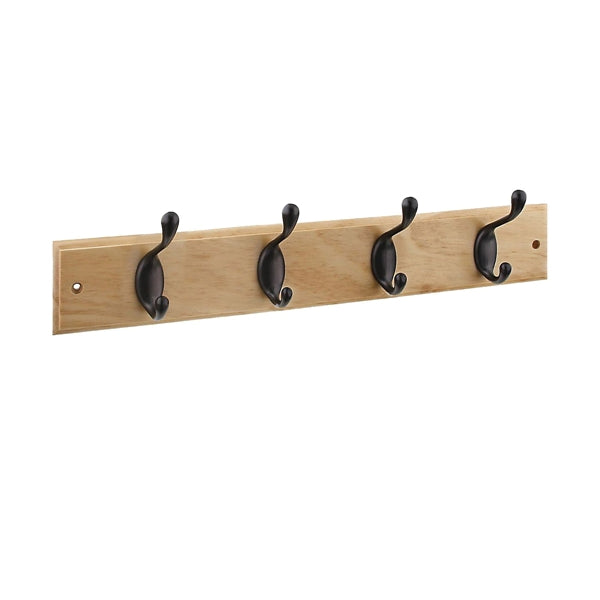 National Hardware DPV8170 S813-022 Hook Rail, 4-Hook, Wood, Oil-Rubbed Bronze