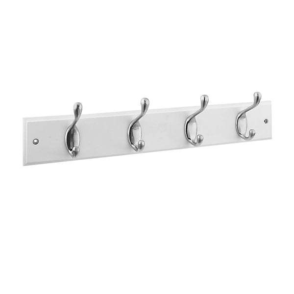 National Hardware DPV8170 S813-030 Hook Rail, 4-Hook, Wood, Satin Nickel