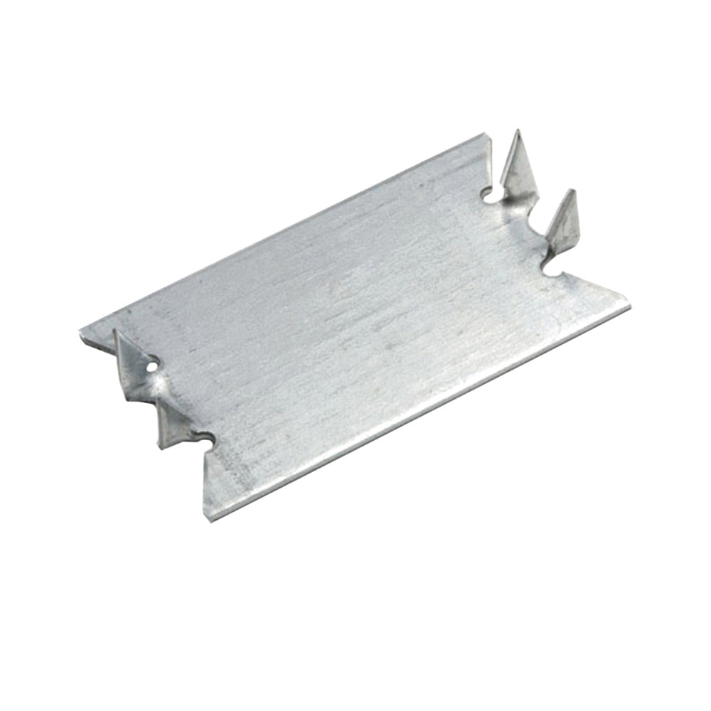 RACO 2709 Cable Protector Plate, 2.563 in L, 1-1/2 in W, 1/16 in Thick, Aluminum, Pre-Galvanized