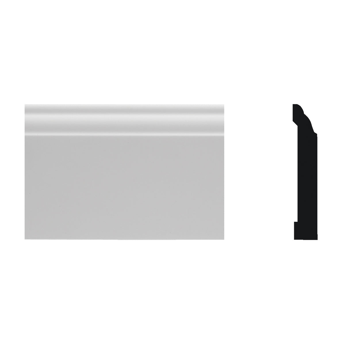 Royal 5074439 Colonial Base Moulding, 8 ft L, 9/16 in W, PVC, White