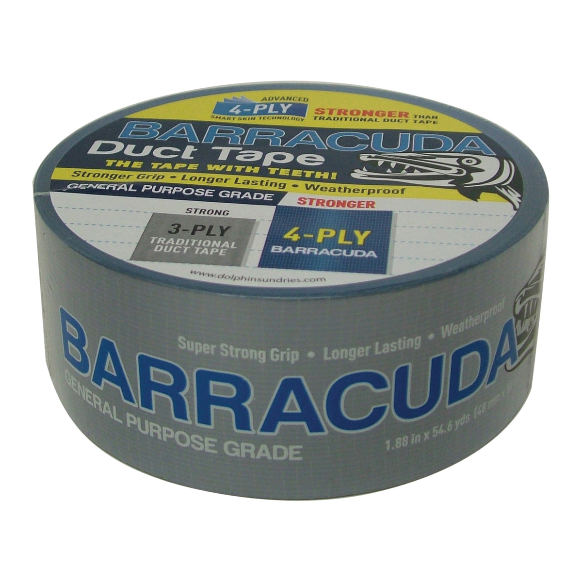 Barracuda TP DUCT BARA BLU Duct Tape, 54.6 yd L, 1.88 in W, Blue/Silver