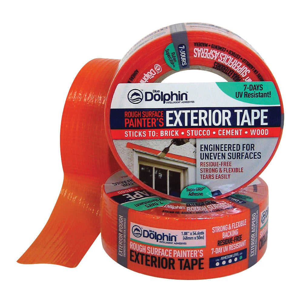 Blue Dolphin TP EXT R 0200 Exterior Tape, 54.6 yd L, 1.88 in W, Orange