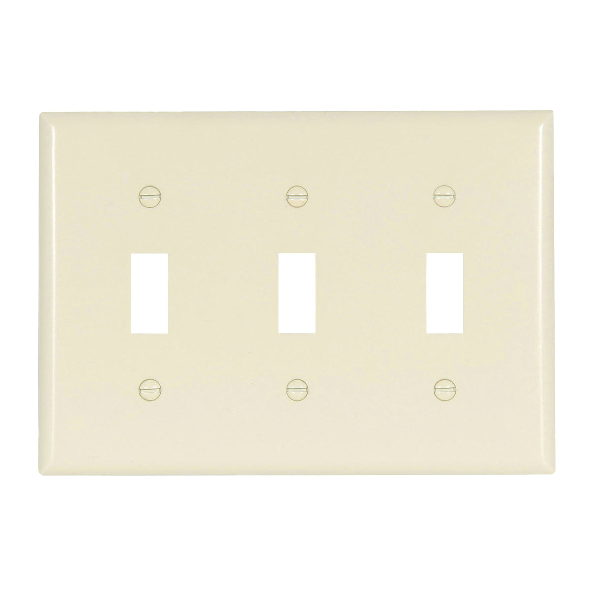 Eaton Wiring Devices 2141LA-BOX Wallplate, 4-1/2 in L, 3-3/8 in W, 3 -Gang, Thermoset, Light Almond, High-Gloss