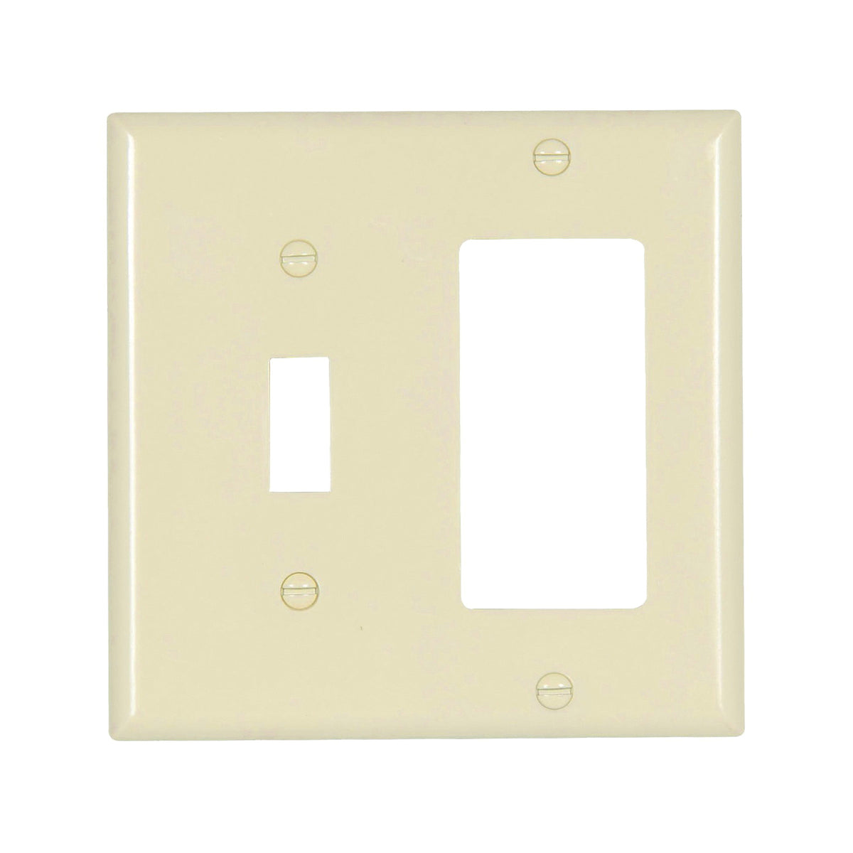 Eaton Wiring Devices 2153LA-BOX Combination Wallplate, 4-1/2 in L, 4-9/16 in W, 2 -Gang, Thermoset, Light Almond