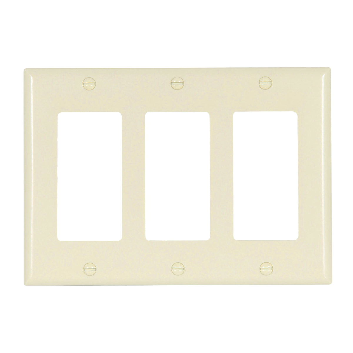 Eaton Cooper Wiring 2163 2163LA-BOX Wallplate, 4-1/2 in L, 6.37 in W, 3 -Gang, Thermoset, Light Almond, High-Gloss