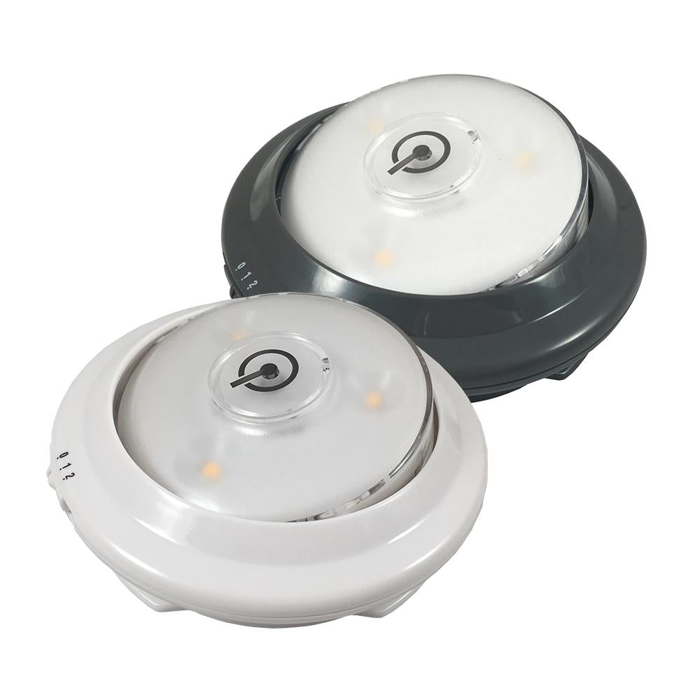 Westek LPL623XLL Accent Puck Light, AAA Battery, Alkaline Battery, 5-Lamp, LED Lamp, 55 Lumens, 3000 K Color Temp, Gray