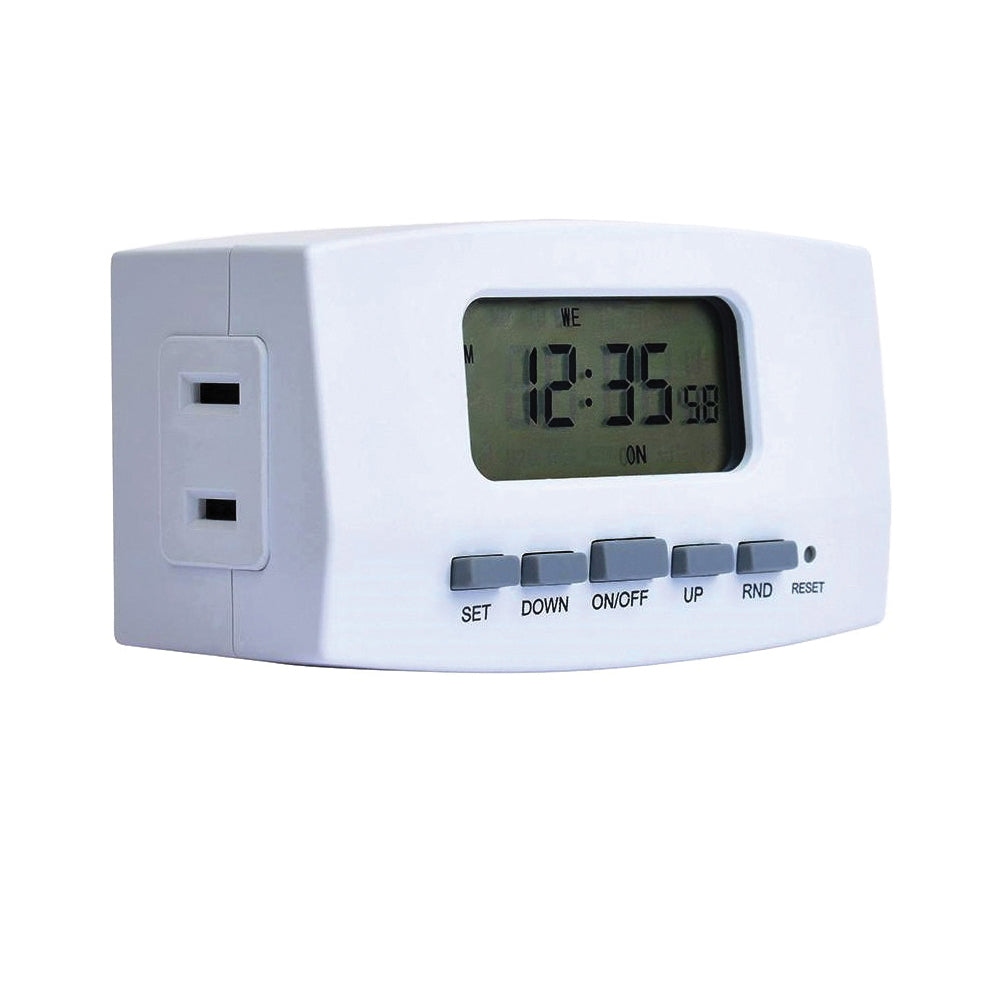 Westek TE1602WHB Digital Timer, 8 A, 120 V, 960 W, 1 -Outlet, 7 days Time Setting, White