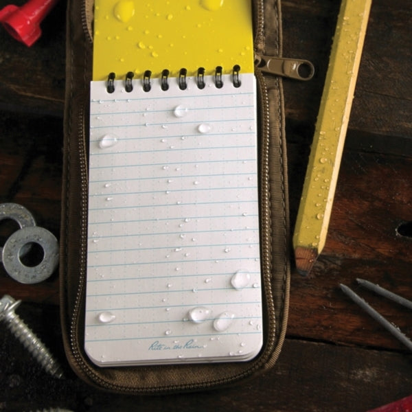 Rite in the Rain 135 Pocket Notebook, 3 x 5 in Sheet, 50-Sheet, White Sheet, Top Spiral Binding