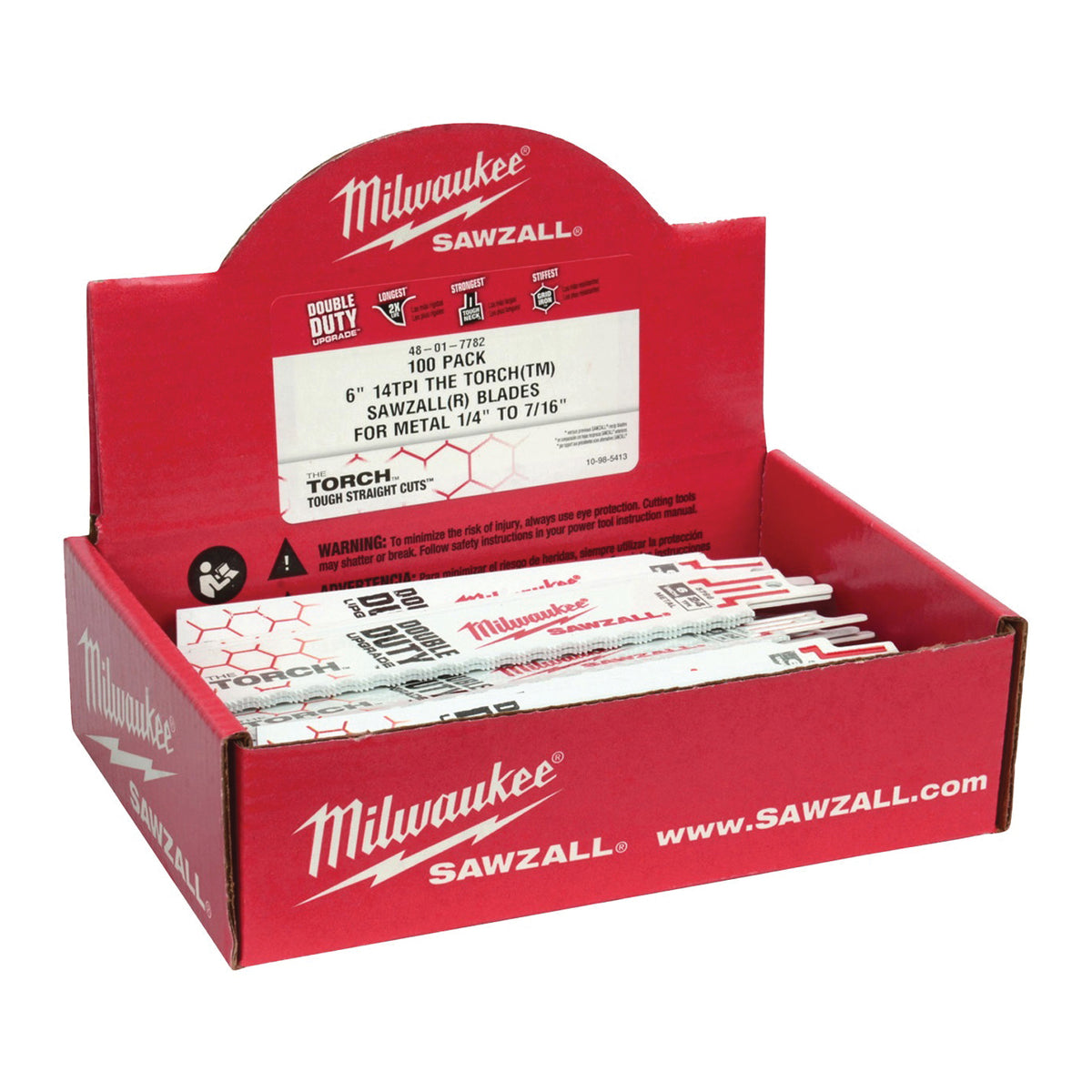 Milwaukee 48-01-7784 Reciprocating Saw Blade, 1 in W, 6 in L, 18 TPI, Bi-Metal Cutting Edge