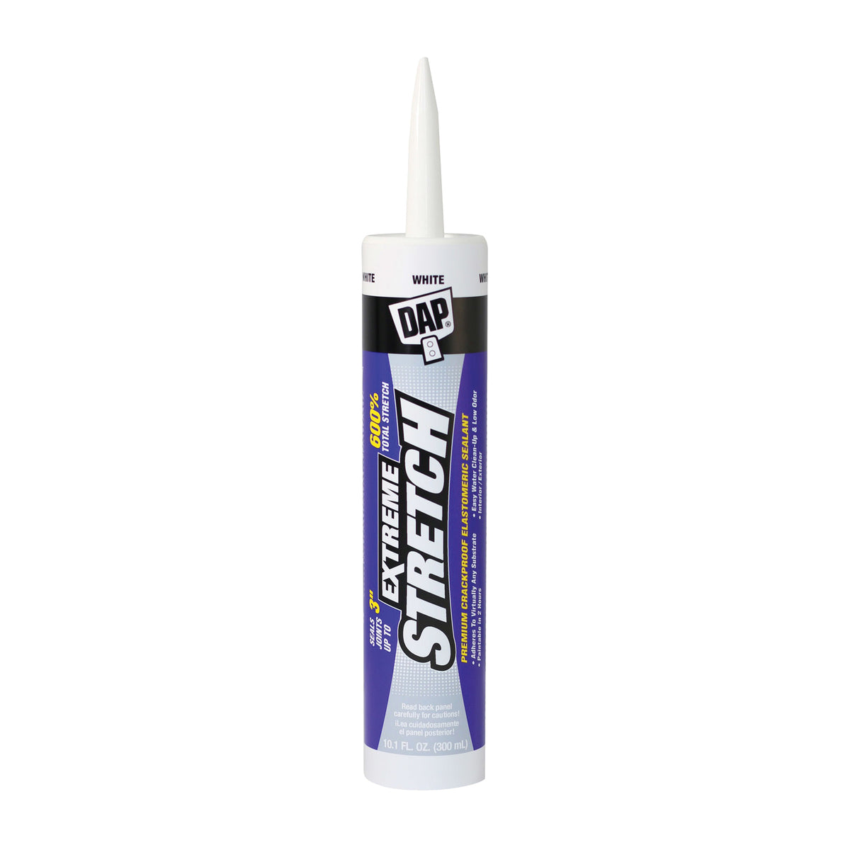 DAP 18715 Elastomeric Sealant, White, 1 day Curing, 40 to 100 deg F, 10.1 oz Cartridge