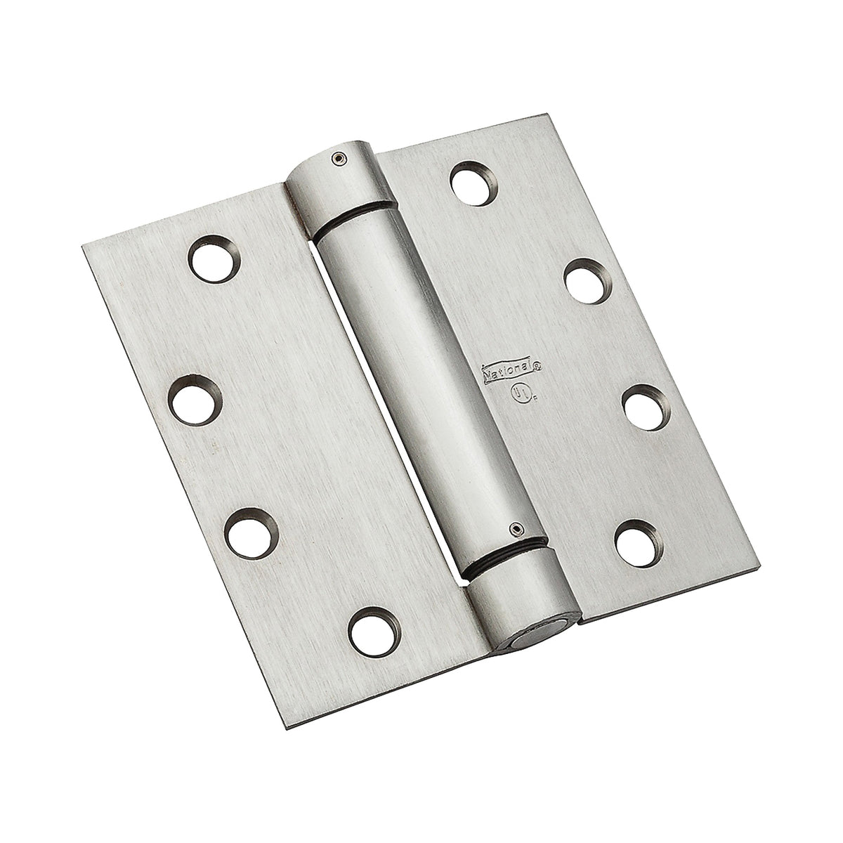National Hardware 2060R Series N236-012 Spring Hinge, 4-1/2 in H Frame Leaf, Steel, Satin Chrome, Screw Mounting, 50 lb