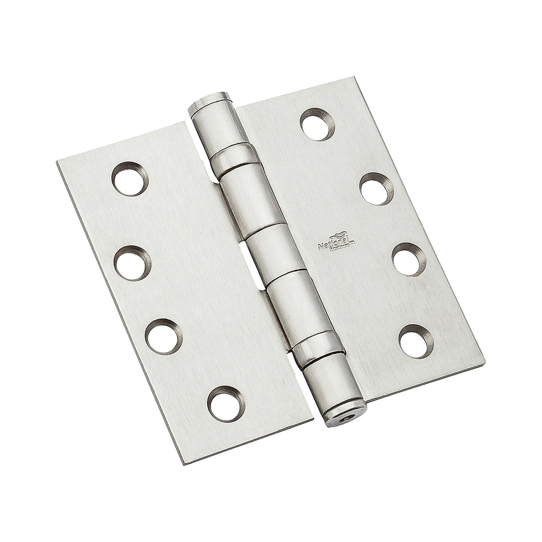 National Hardware 179 Series N236-106 Ball Bearing Hinge, 4-1/2 in H Frame Leaf, Steel, Satin Chrome, Non-Removable Pin