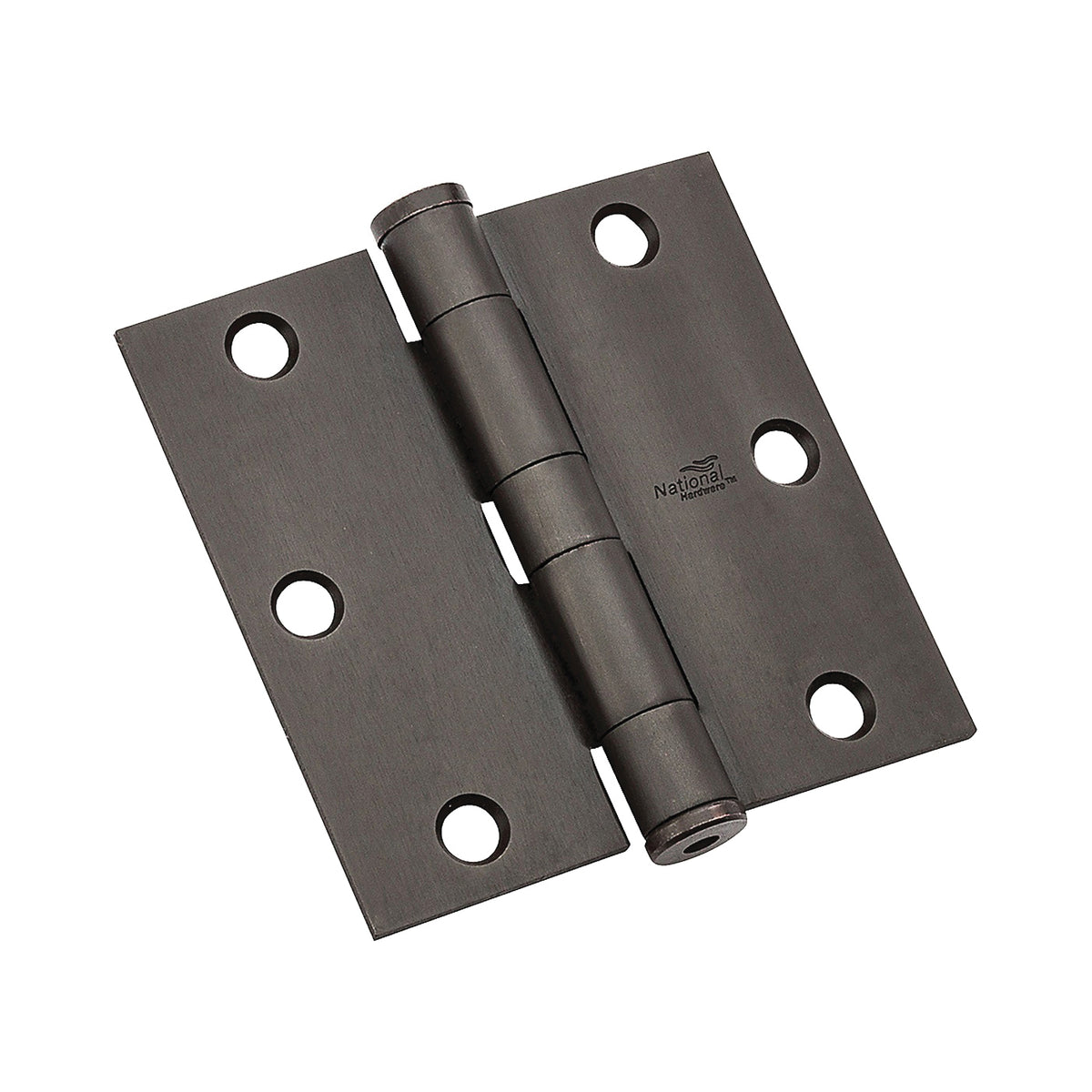 National Hardware 179 Series N236-112 Standard Weight Template Hinge, 3-1/2 in H Frame Leaf, Steel, Oil-Rubbed Bronze