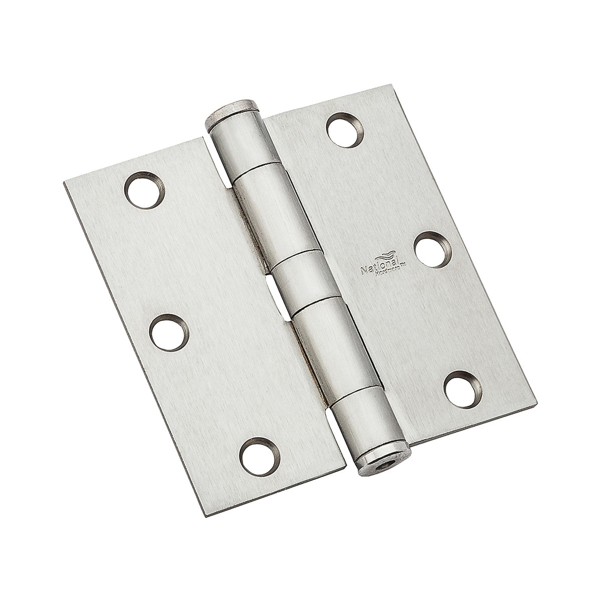National Hardware 179 Series N236-118 Standard Weight Template Hinge, 3-1/2 in H Frame Leaf, Steel, Satin Chrome, 80 lb