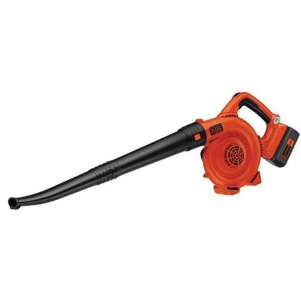 Black+Decker LSW36 Sweeper, 2.6 Ah, 36 V Battery, Lithium-Ion Battery, 120 cfm Air, 60 min Run Time, Black/Orange