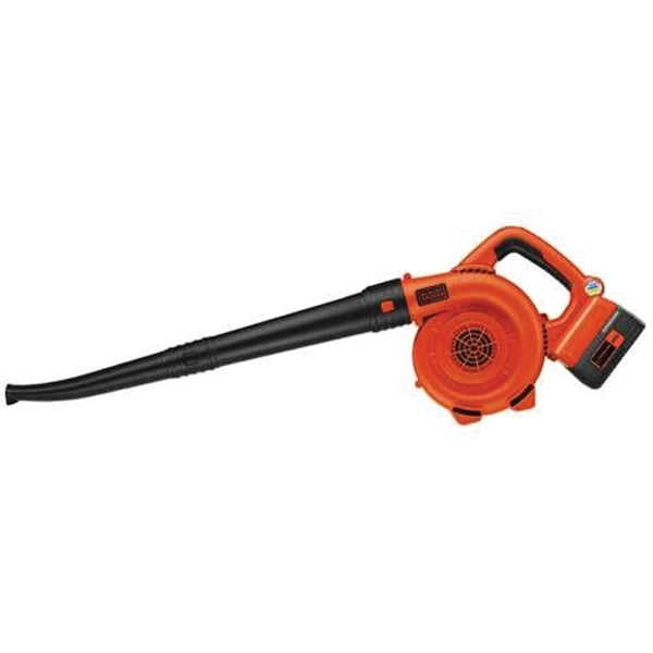 Black+Decker LSW36 Sweeper, 2.6 Ah, 36 V Battery, Lithium-Ion Battery, 120 cfm Air, 60 min Run Time, Black/Orange