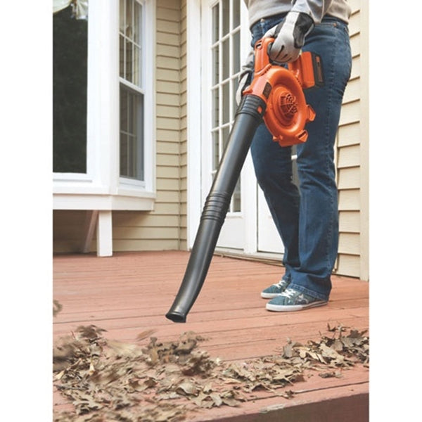 Black+Decker LSW36 Sweeper, 2.6 Ah, 36 V Battery, Lithium-Ion Battery, 120 cfm Air, 60 min Run Time, Black/Orange