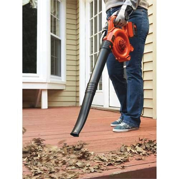 Black+Decker LSW36 Sweeper, 2.6 Ah, 36 V Battery, Lithium-Ion Battery, 120 cfm Air, 60 min Run Time, Black/Orange