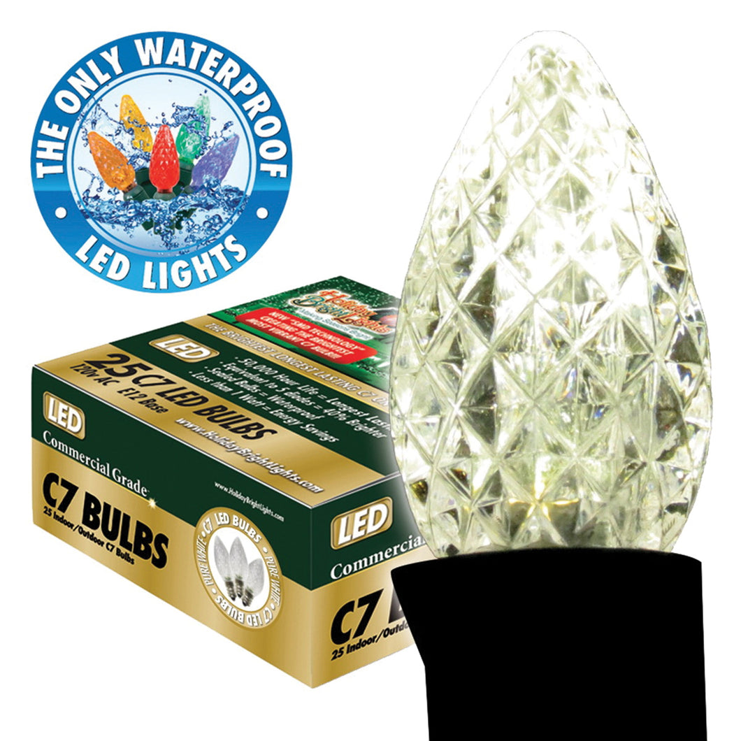Holiday Bright Lights BU25-LEDFC7-TPW Light Bulb, 0.6 W, Candelabra (E12) Lamp Base, LED Lamp, Pure White Light