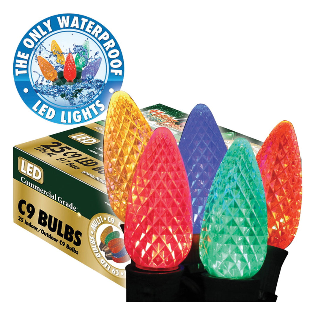 Holiday Bright Lights BU25-LEDFC9-TMU Light Bulb, 0.6 W, Intermediate (E17) Lamp Base, LED Lamp, Multi-Color Light